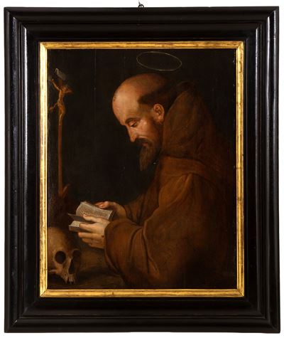 Scuola spagnola del XVI secolo, Santo Francescano, olio su tavola
