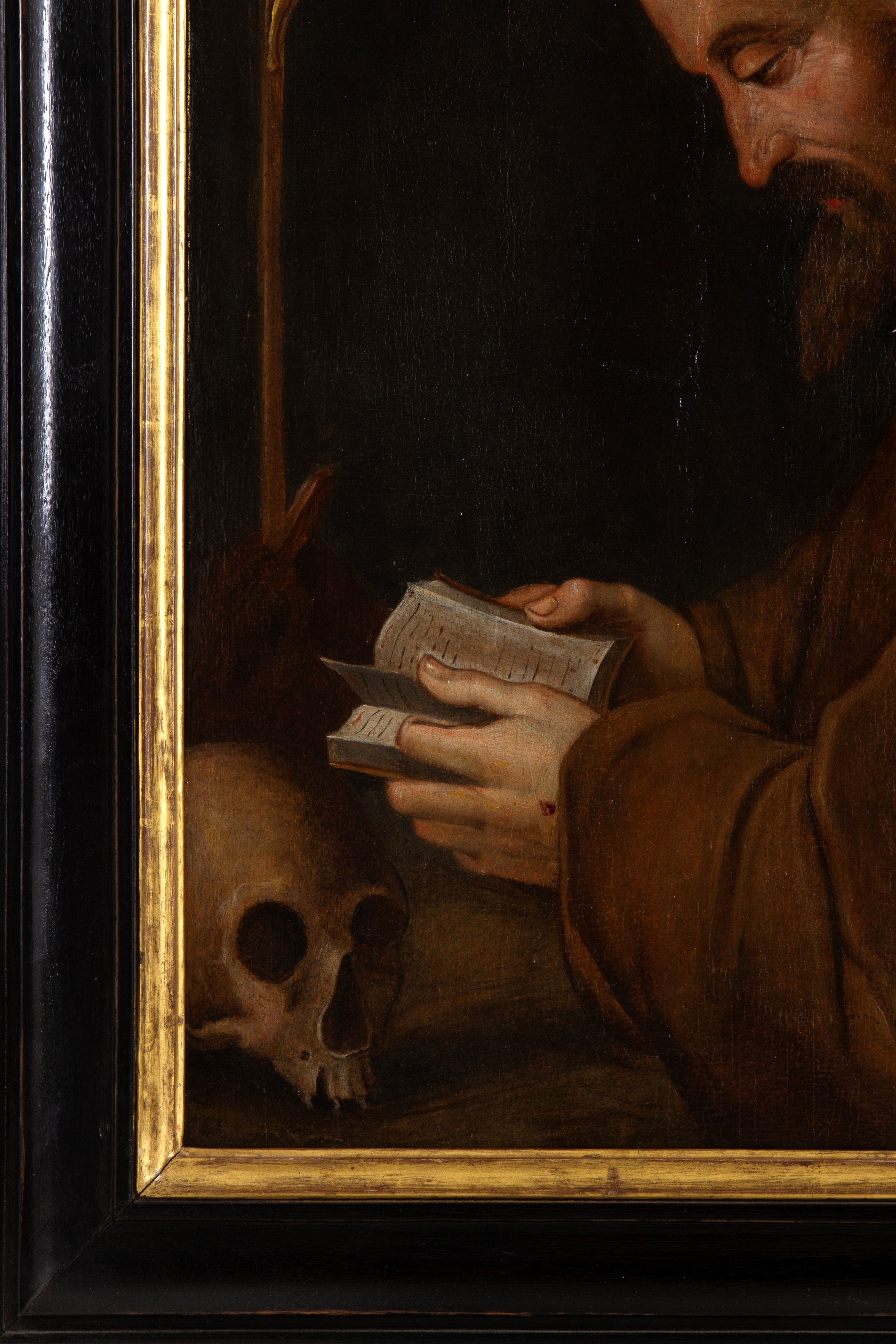 Scuola spagnola del XVI secolo, Santo Francescano, olio su tavola