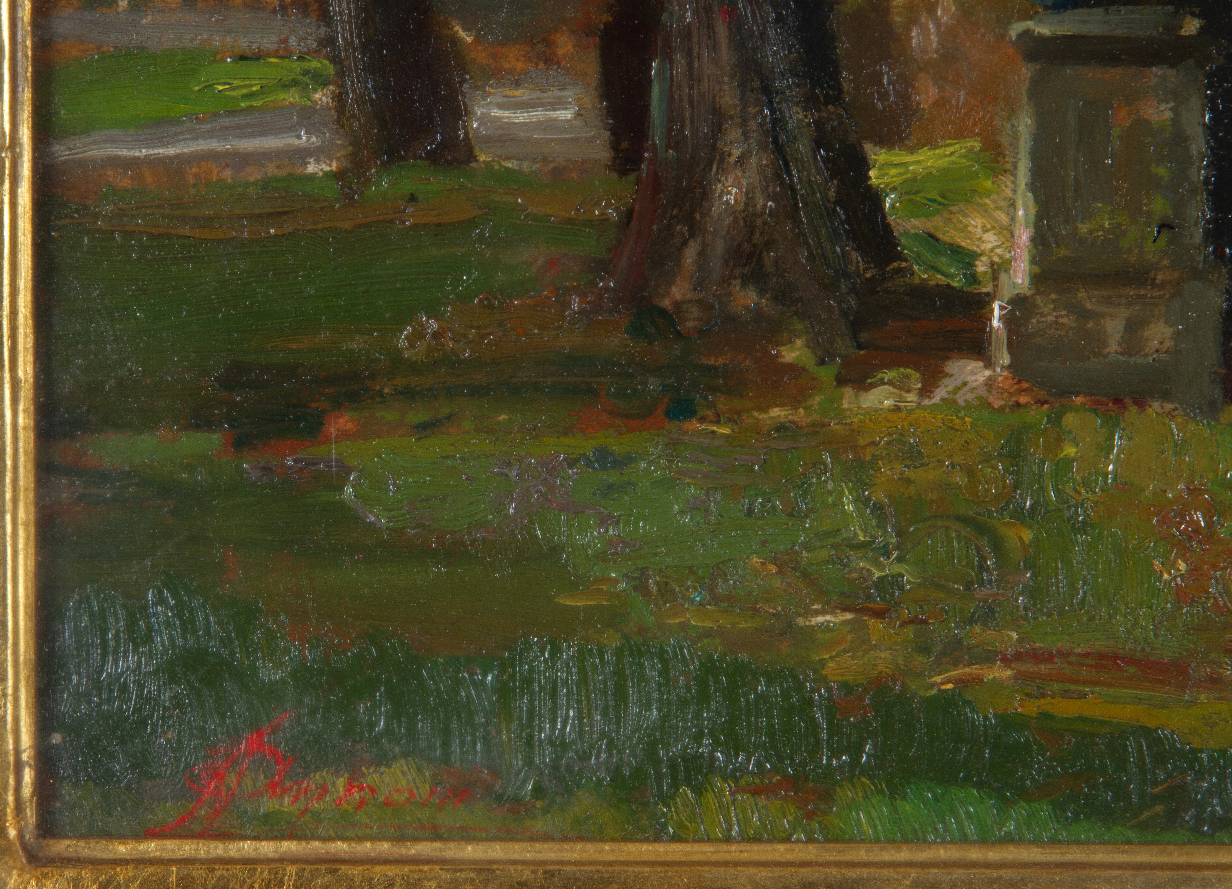 Arnoldo Annoni, Il ponte delle Sirenette, olio su tavoletta