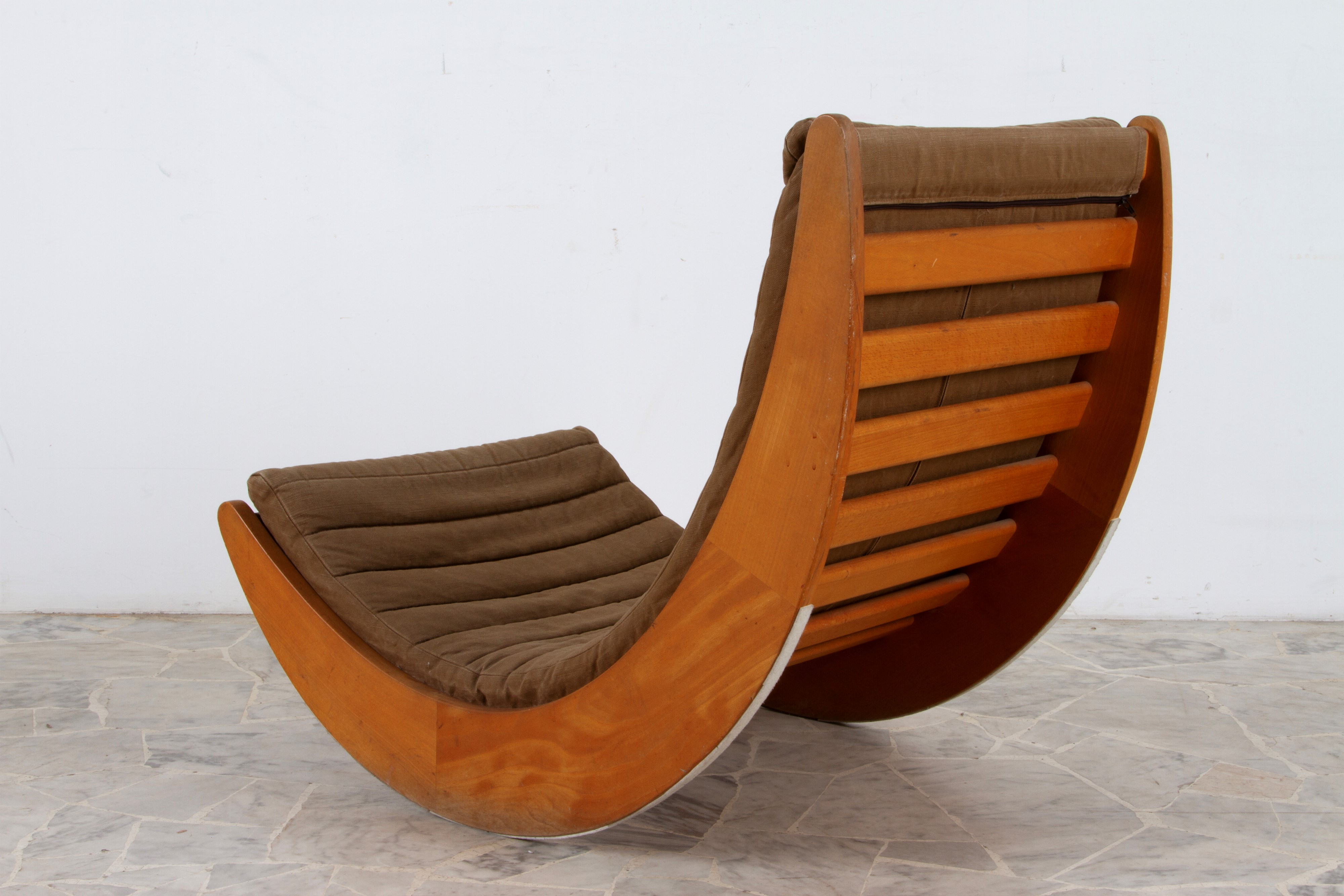 Verner Panton - Dondolo Modello Relaxer 2 in legno con imbottitura Missoni