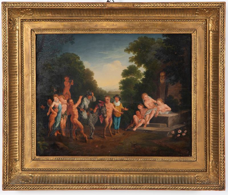 Gerard Hoet - Baccanale, olio su tavola