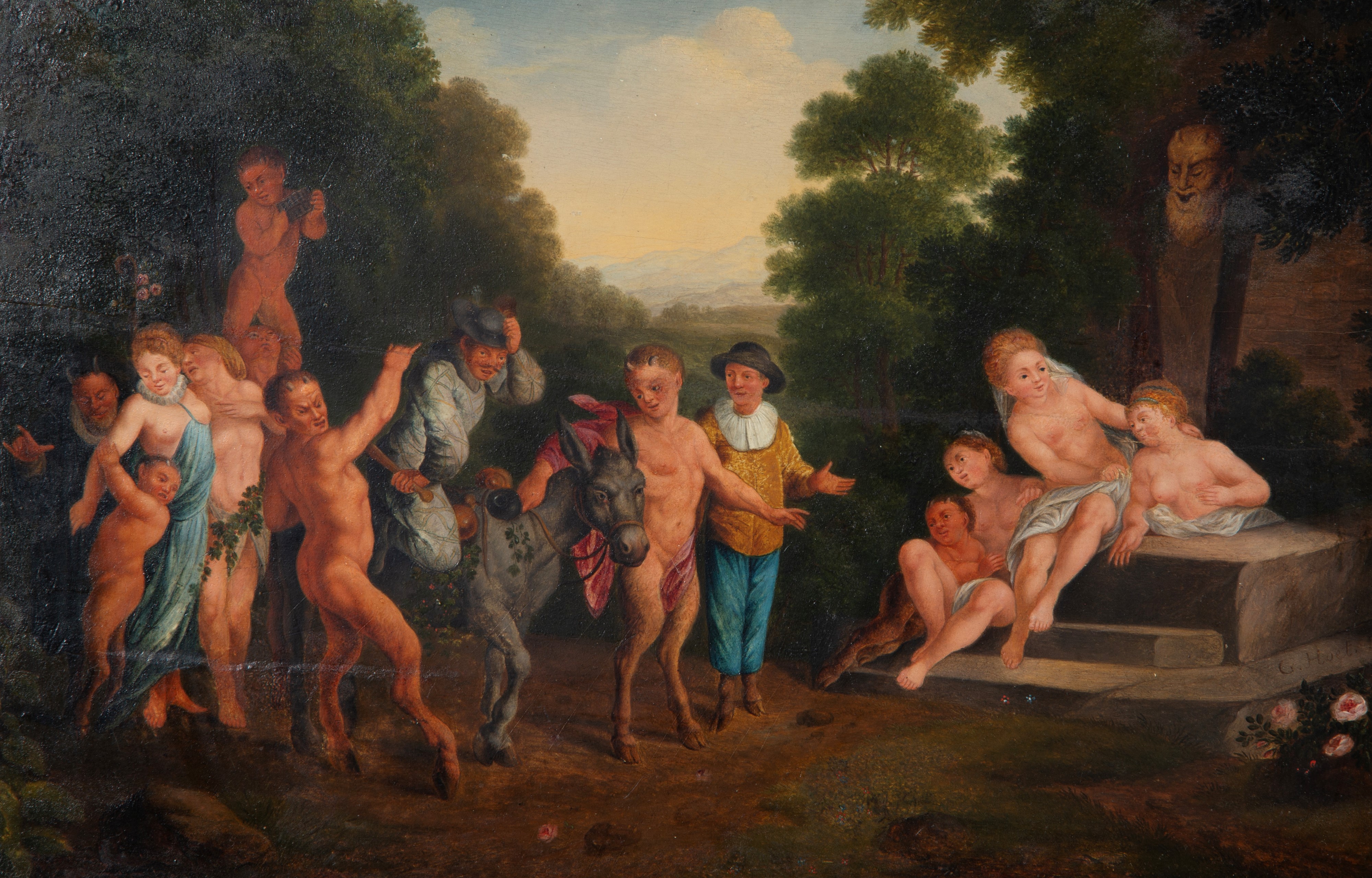 Gerard Hoet - Baccanale, olio su tavola