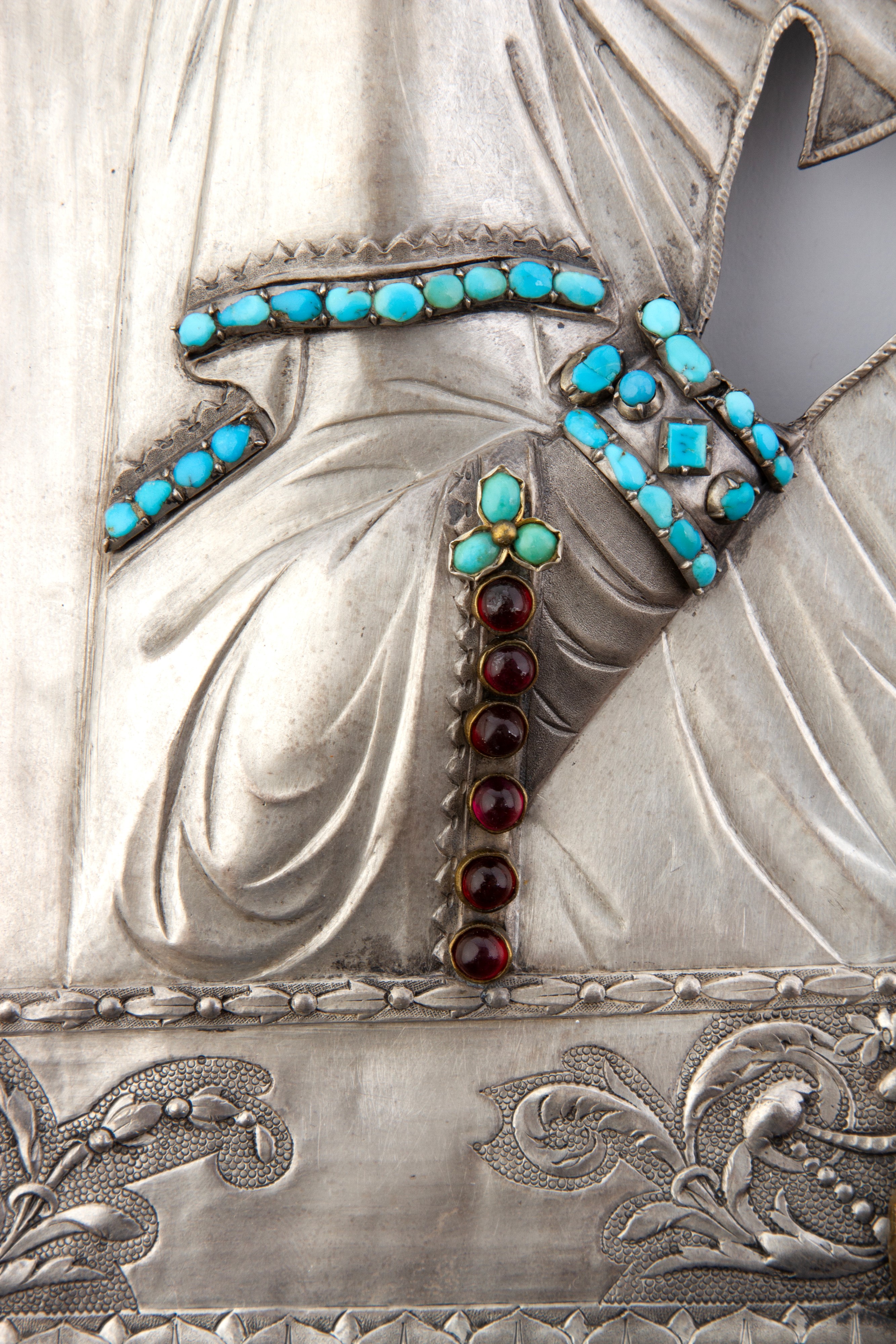 Riza in argento con pietre dure