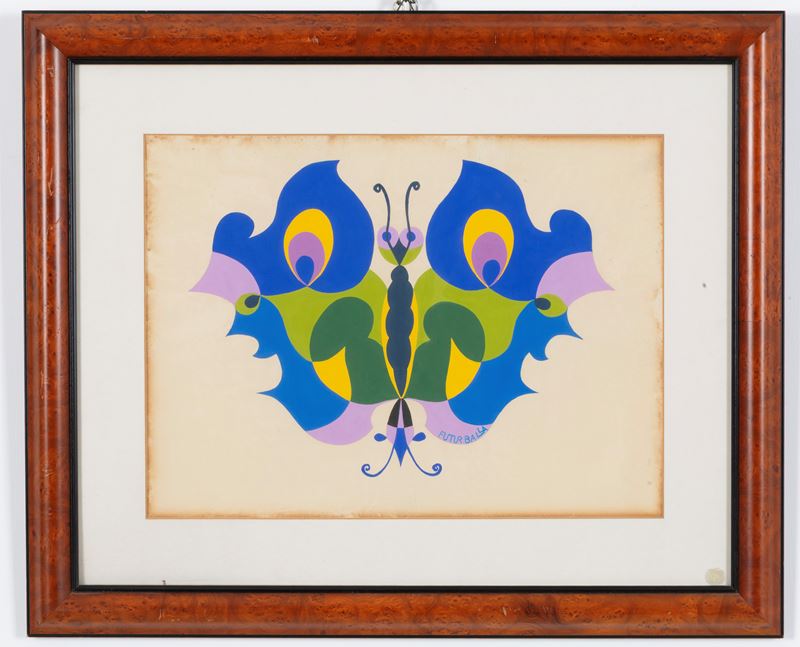 Giacomo Balla - Serigrafia 'FARFALLA' su carta