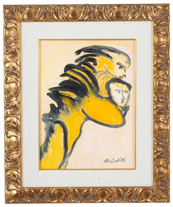 REMO BRINDISI - Painting "FACES"