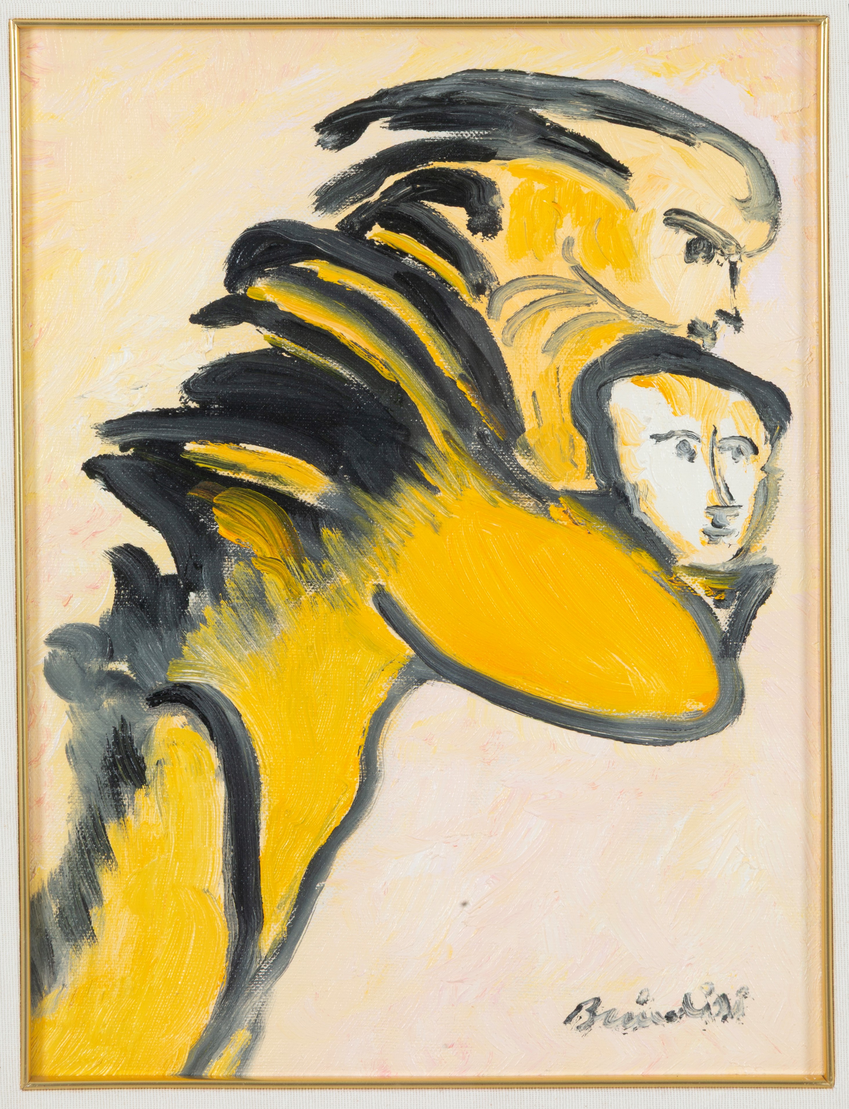 Remo Brindisi - Volti, olio su tela