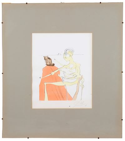 Salvador Dalí, Il dorso divino di Gala, litografia