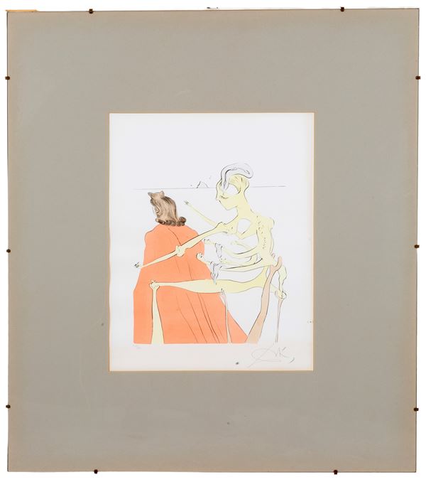 SALVADOR DALI' - Lithograph "THE DIVINE BACK OF GAL"