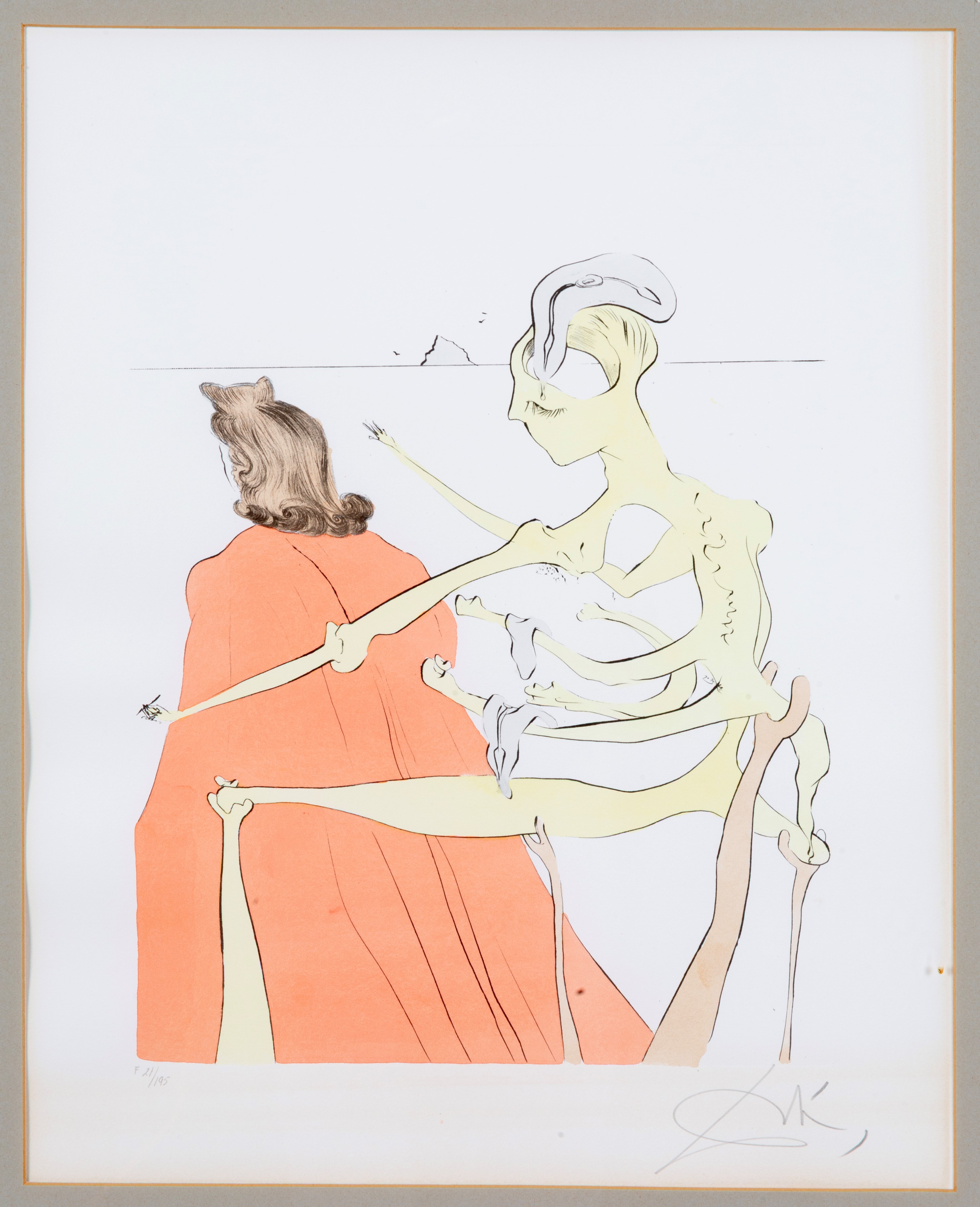 Salvador Dali' - Salvador Dalí, Il dorso divino di Gala, litografia
