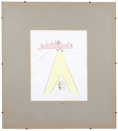 Salvador Dalí, Dio, il Tempo, lo Spazio e il Papa, litografia su carta