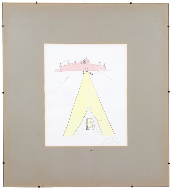 SALVADOR DALI' - Lithograph "GOD, TIME, SPACE AND THE POPE"