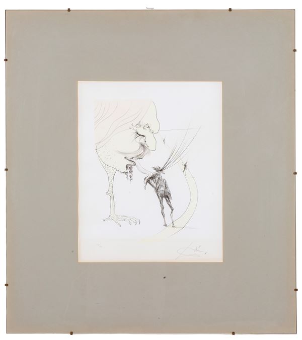 SALVADOR DALI' - Lithograph "PICASSO: A TICKET TO GLORY"