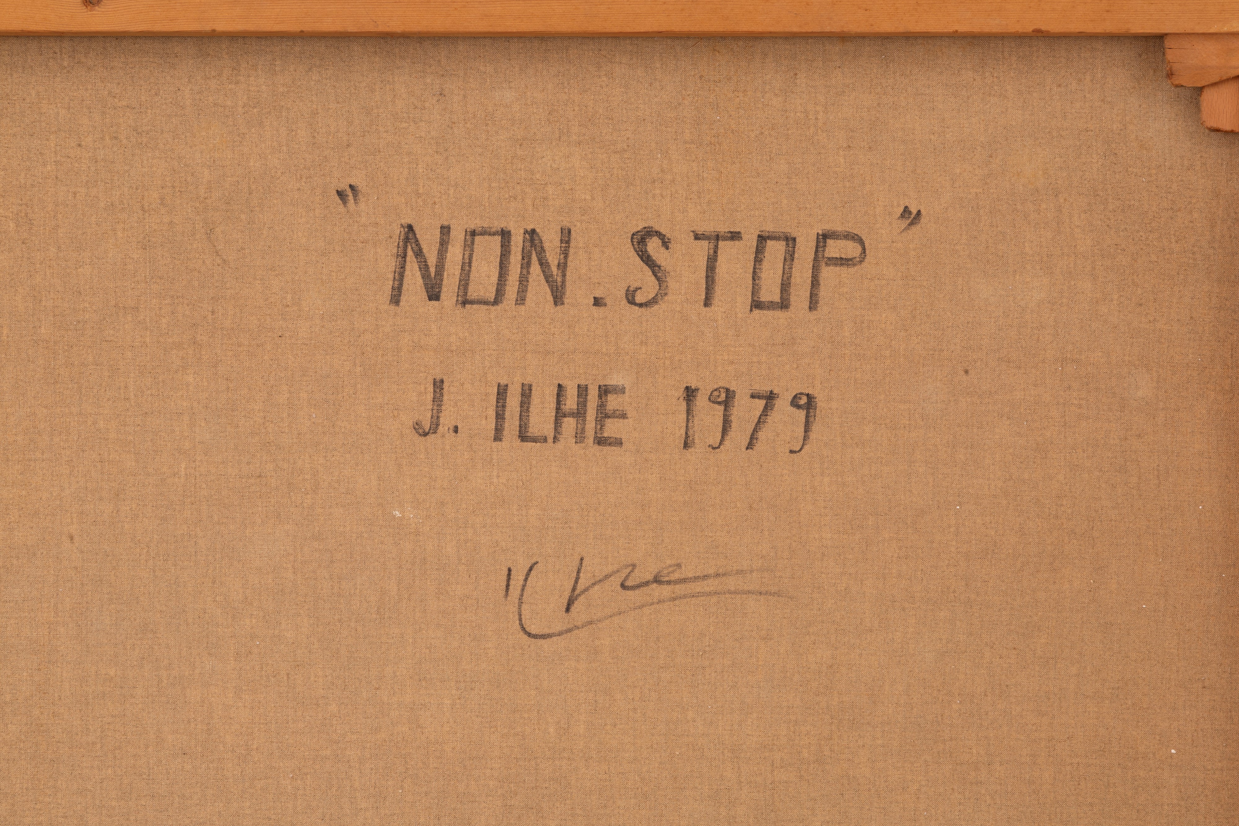 J. ILHE, Acrilico 'NON STOP' su tela (1979)