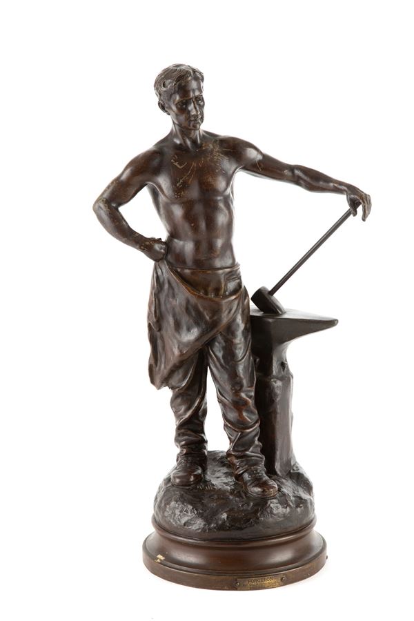 GEORGES MAXIM - Sculpture "BLACKSMITH"