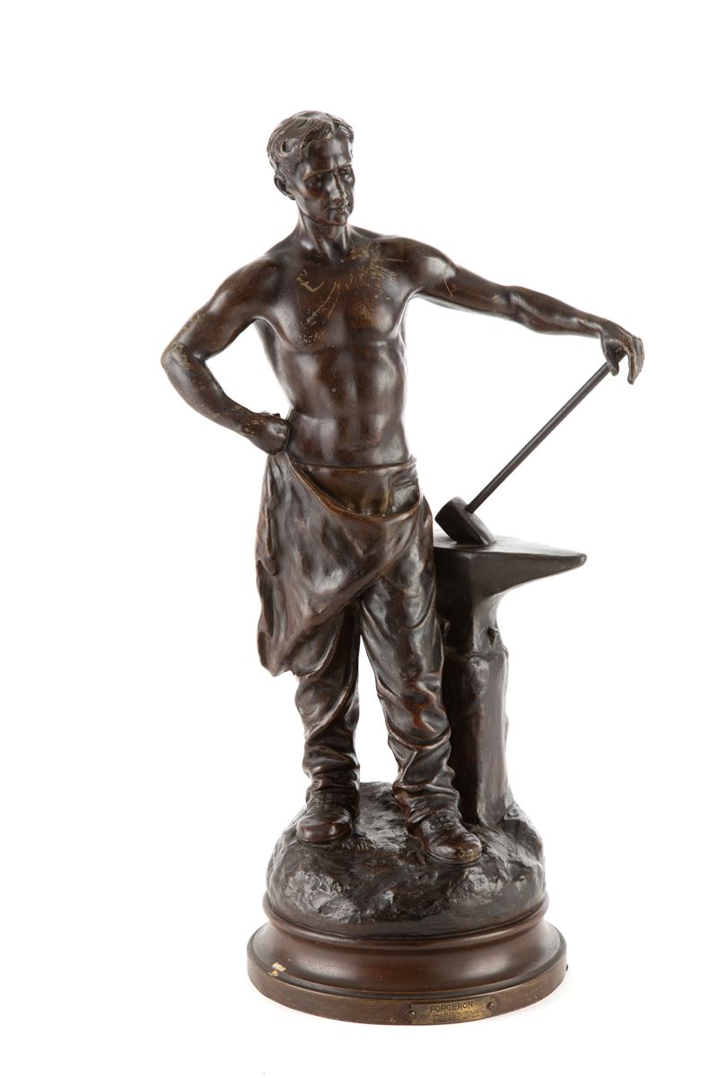 Georges Maxim - Forgiatore, scultura in bronzo
