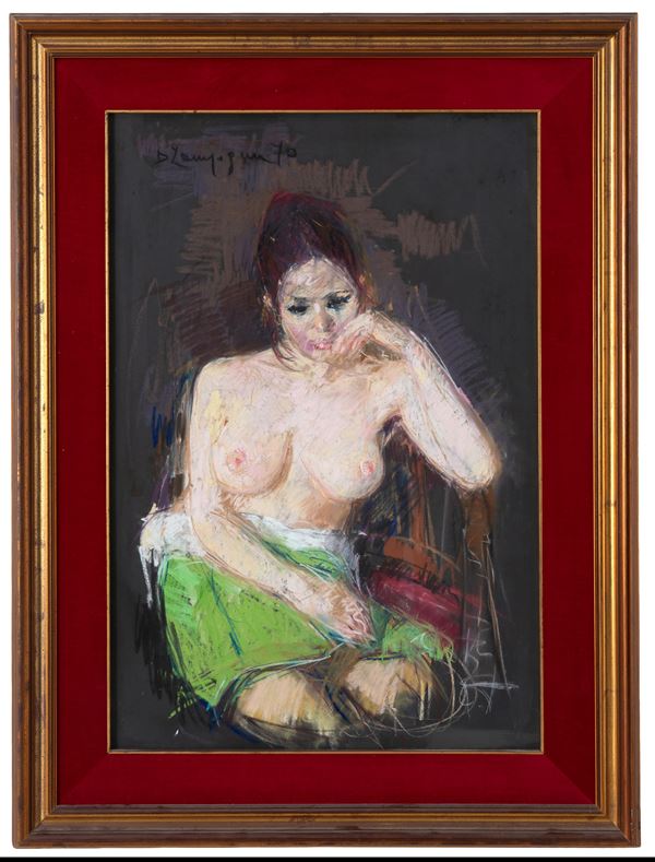 DINO ZAMPOGNA - Pastel "SITTING WOMAN"