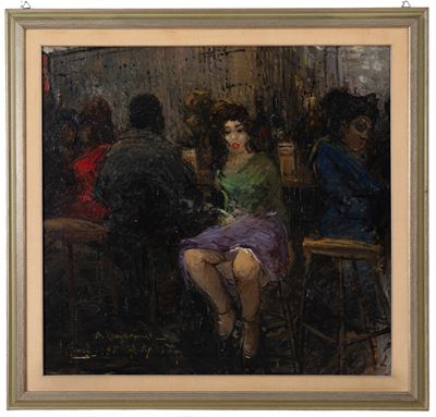 Café Pigalle, olio su tela