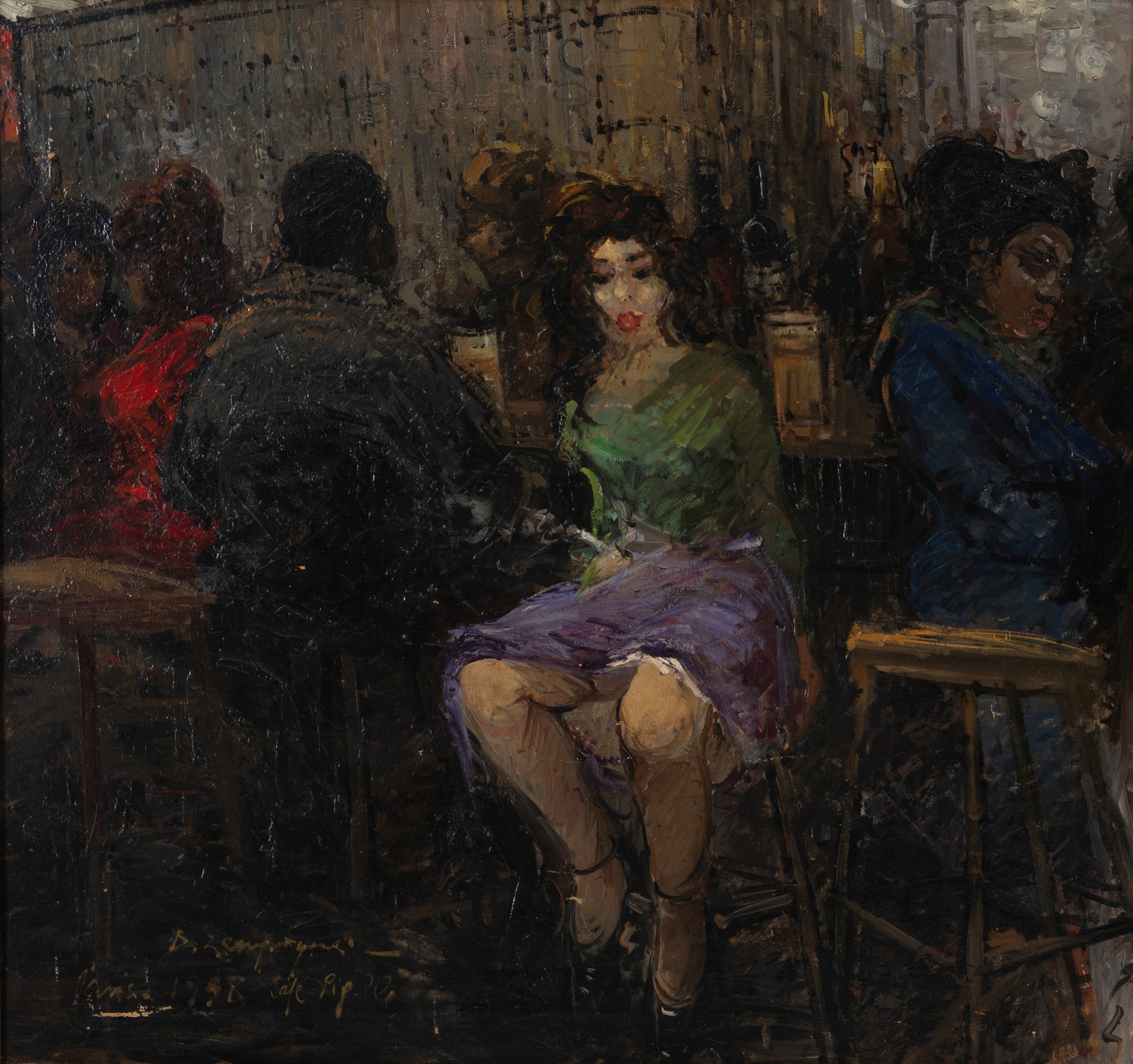 Dino Zampogna - Café Pigalle, olio su tela