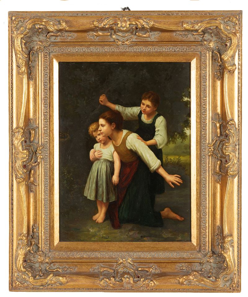 Autore Ignoto, Dipinto 'GIOVINCELLE', olio su tavola
