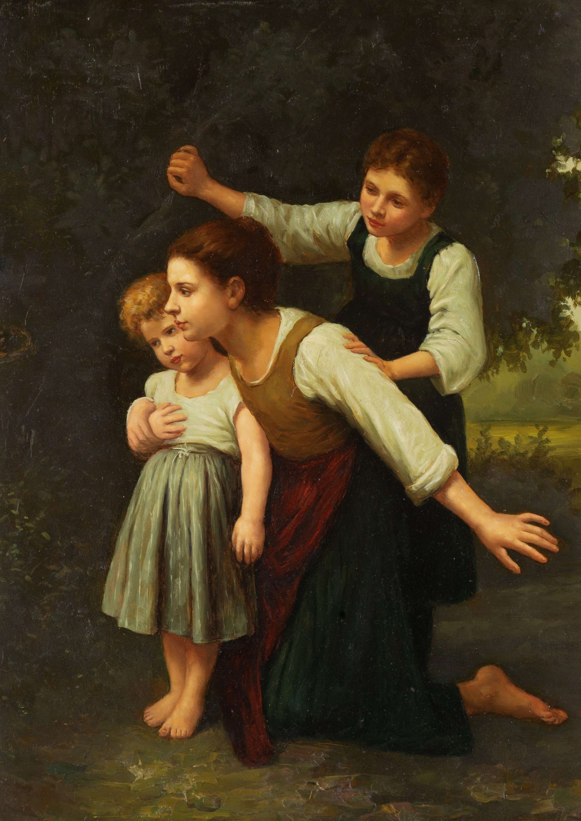 Autore Ignoto, Dipinto 'GIOVINCELLE', olio su tavola
