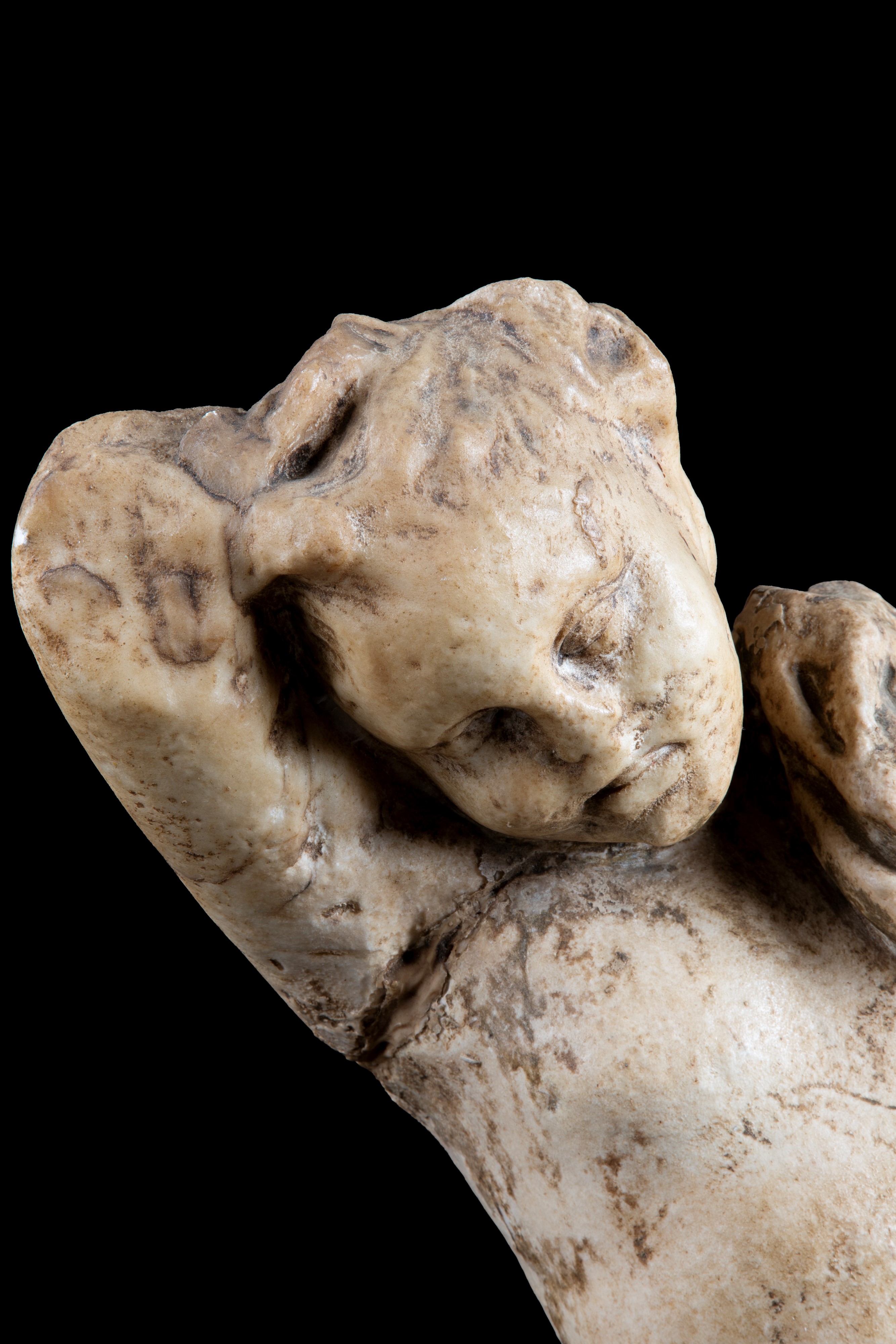Antico frammento in marmo, Busto di fanciullo