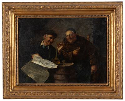 Autore anonimo, Scena allegra, olio su tela