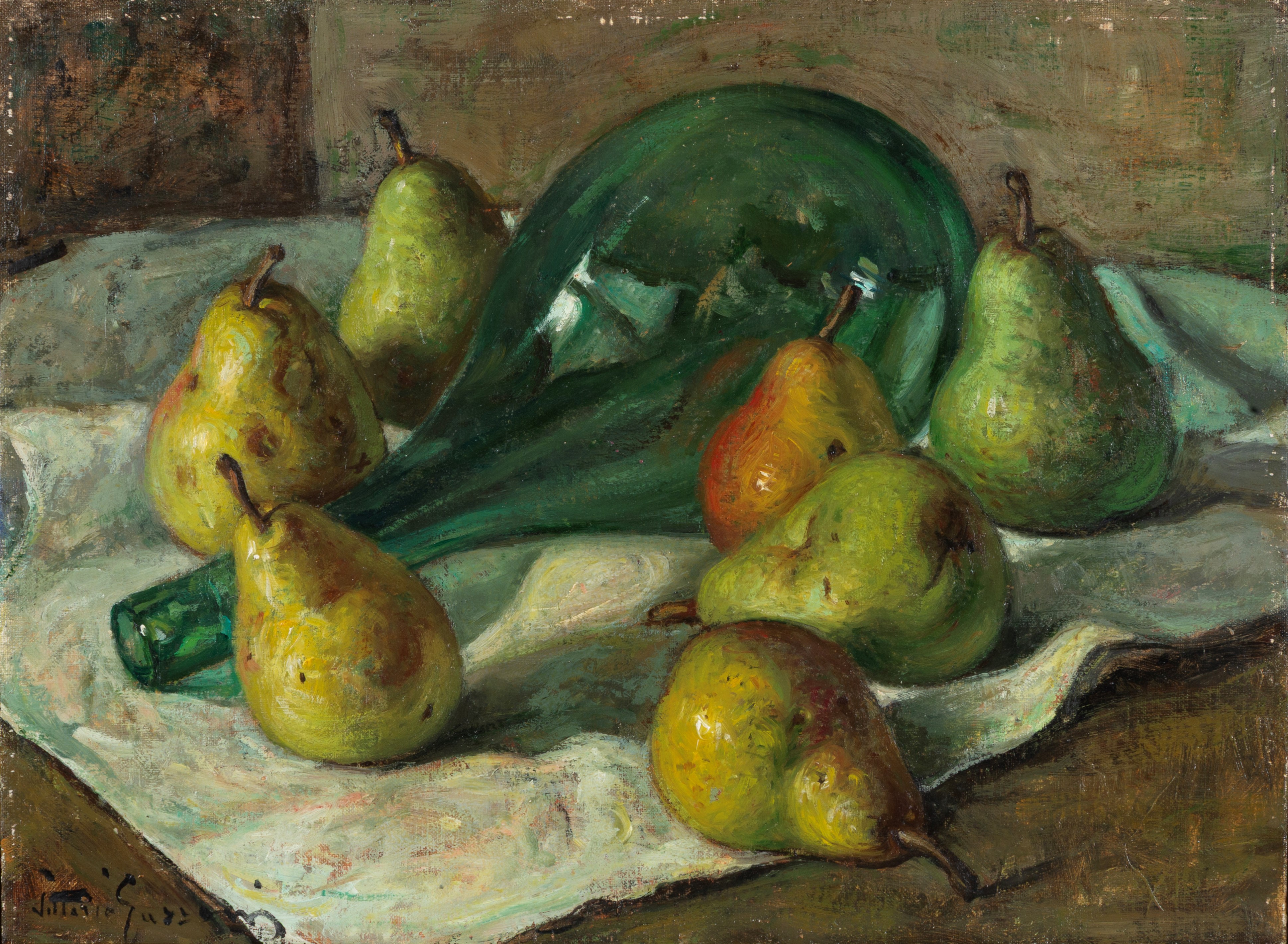 Vittorio Gussoni - Natura Morta, olio su tela applicata su cartone