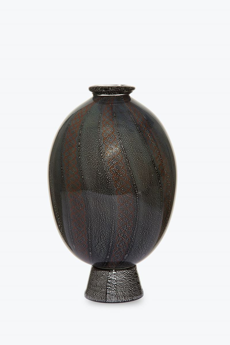 Carlo Scarpa - Vaso Neri Argentati in vetro di Murano