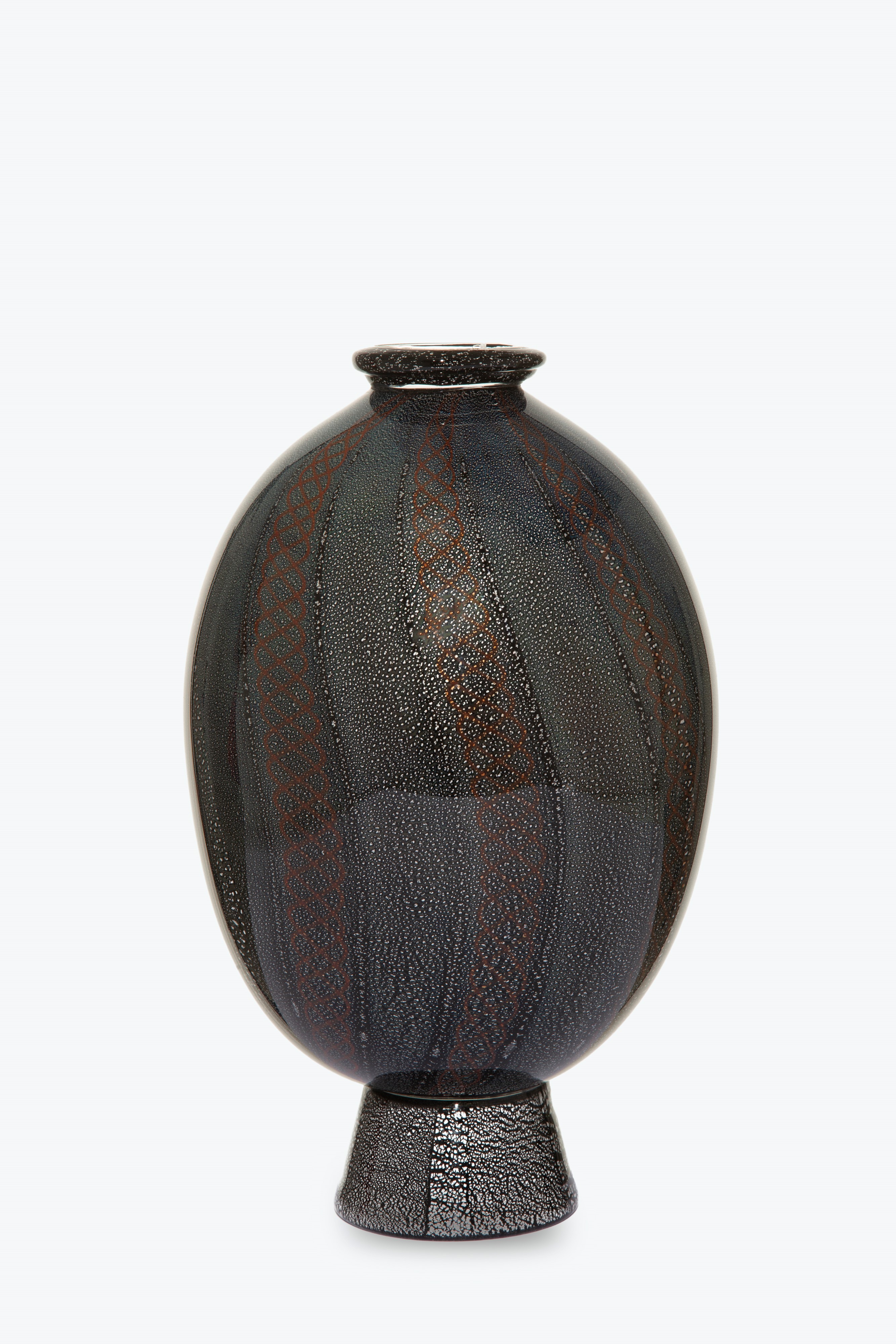 Carlo Scarpa - Vaso Neri Argentati in vetro di Murano
