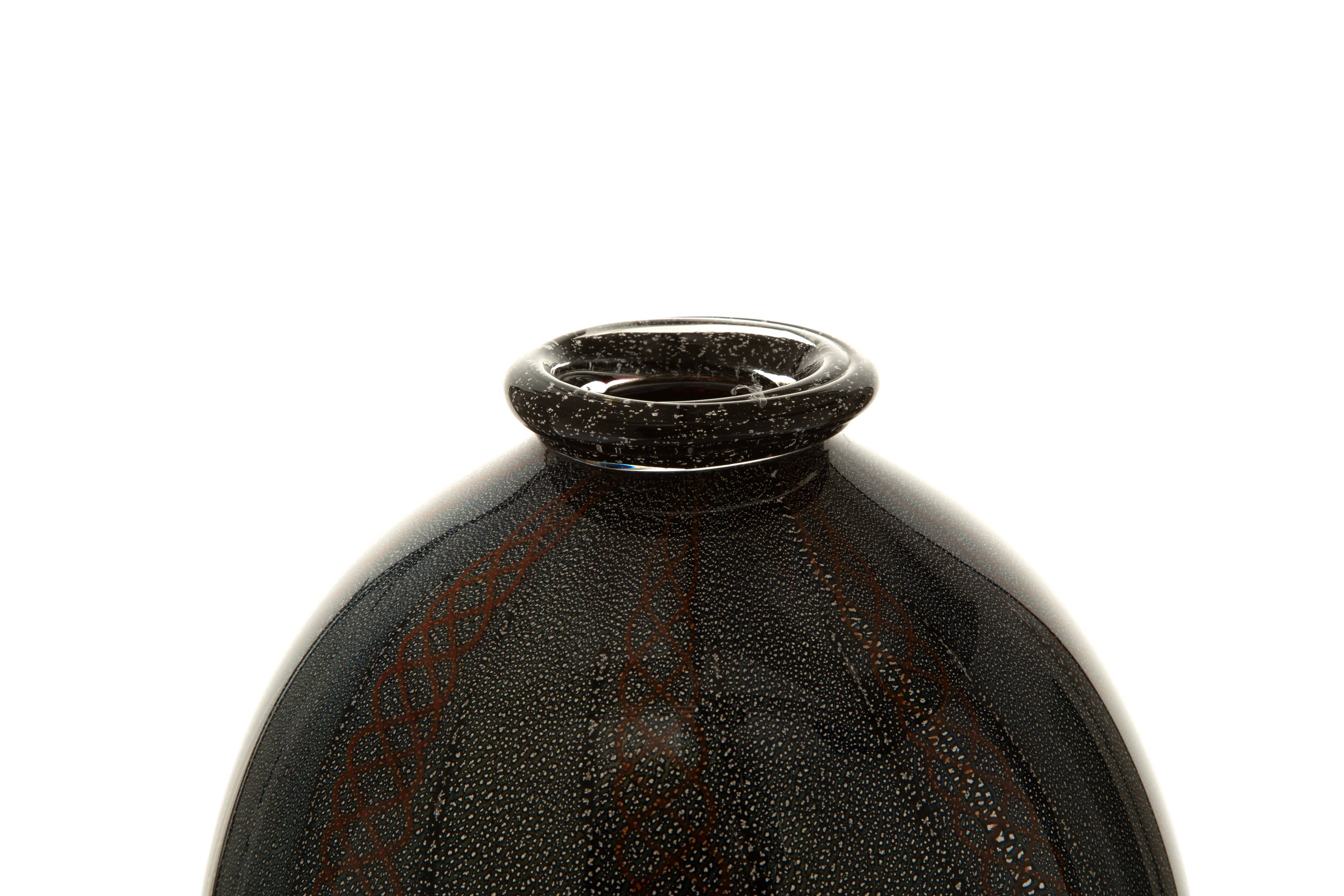 Carlo Scarpa - Vaso Neri Argentati in vetro di Murano