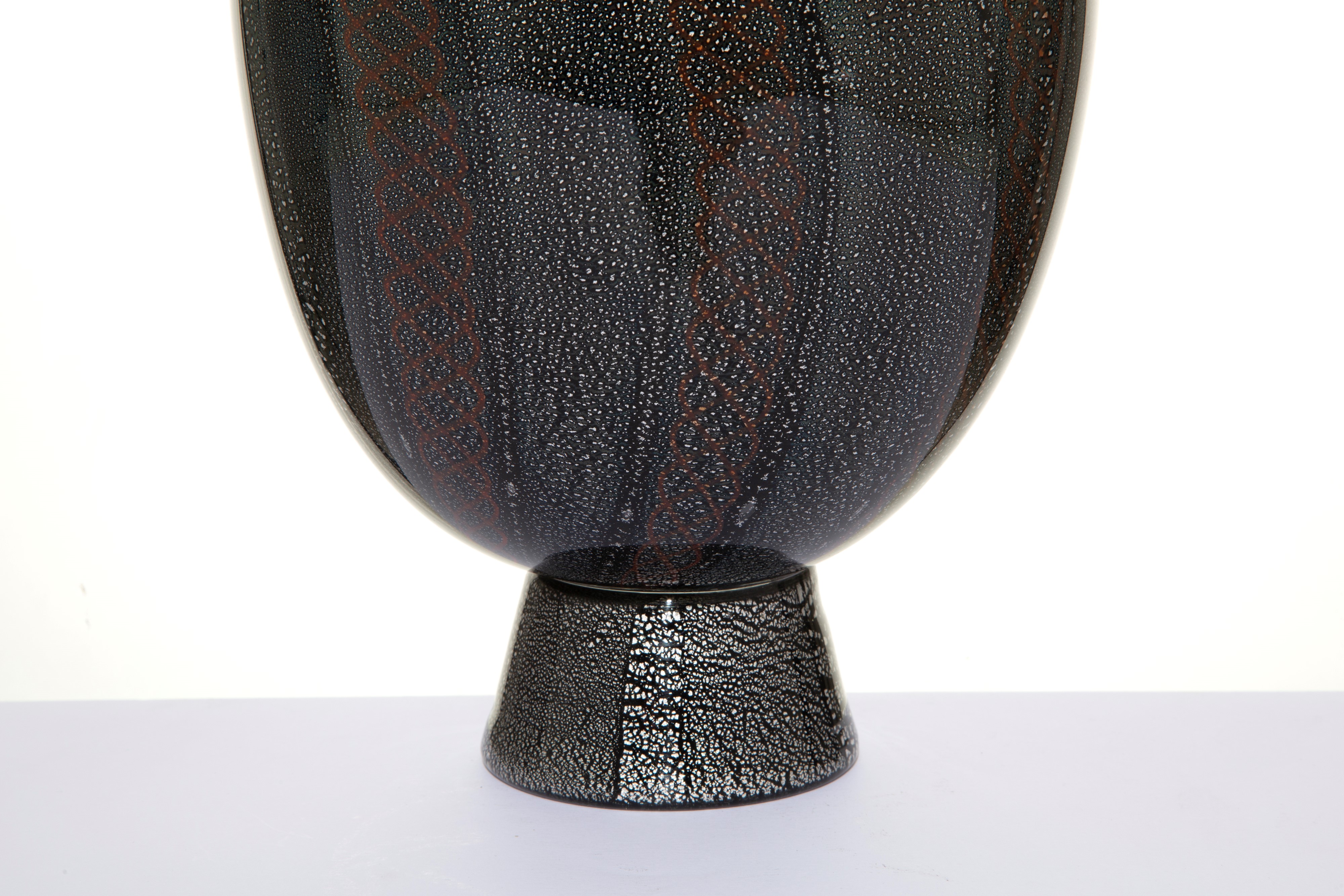 Carlo Scarpa - Vaso Neri Argentati in vetro di Murano