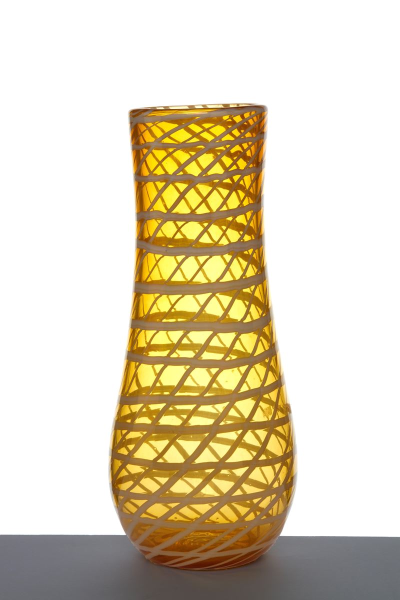 Fulvio Bianconi - Vaso Decoro a Rete in vetro di Murano