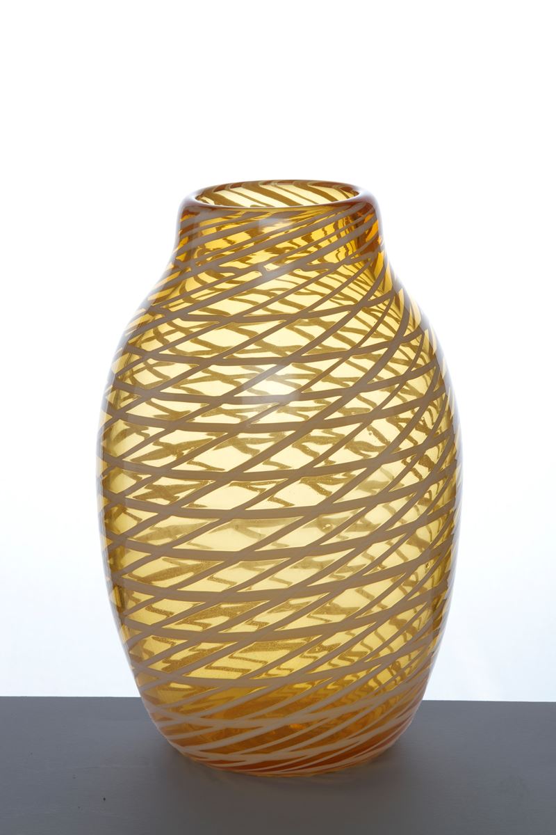 Fulvio Bianconi - Vaso Decoro a Rete in vetro di Murano