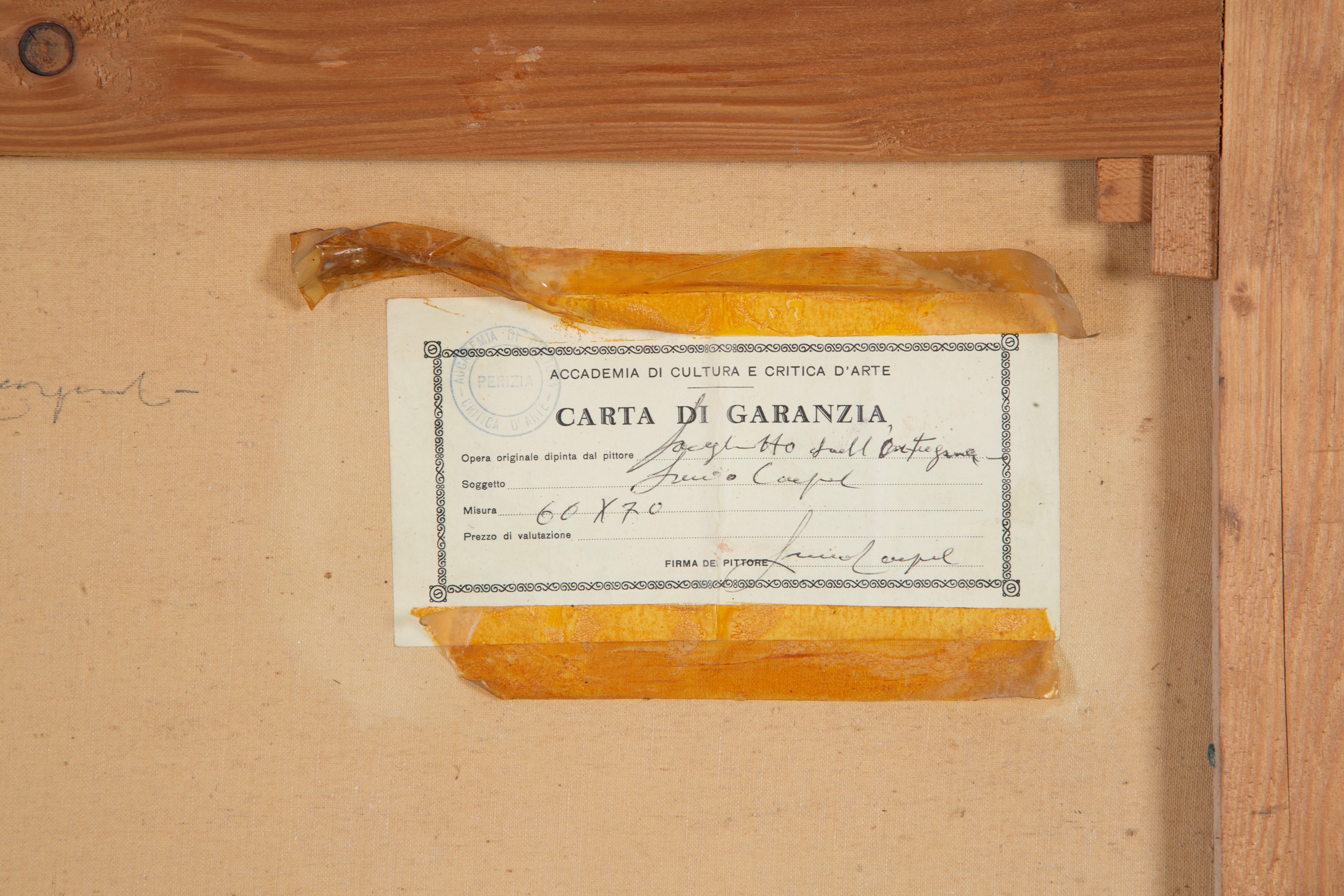 Lucio Cargnel - Scorcio di paese con personaggi