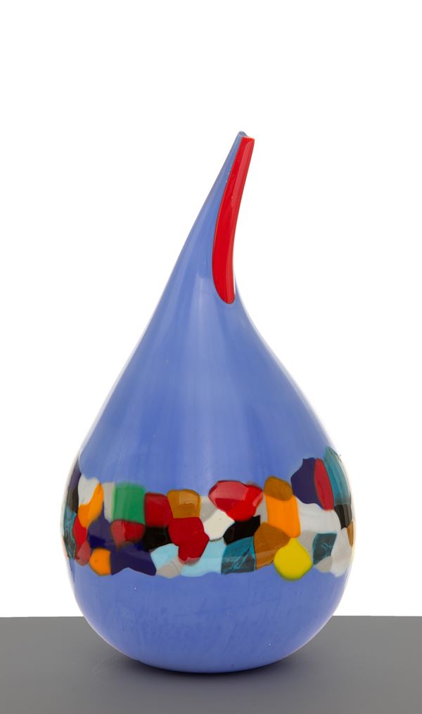 AFRO CELOTTO - Glass vase with murrine band