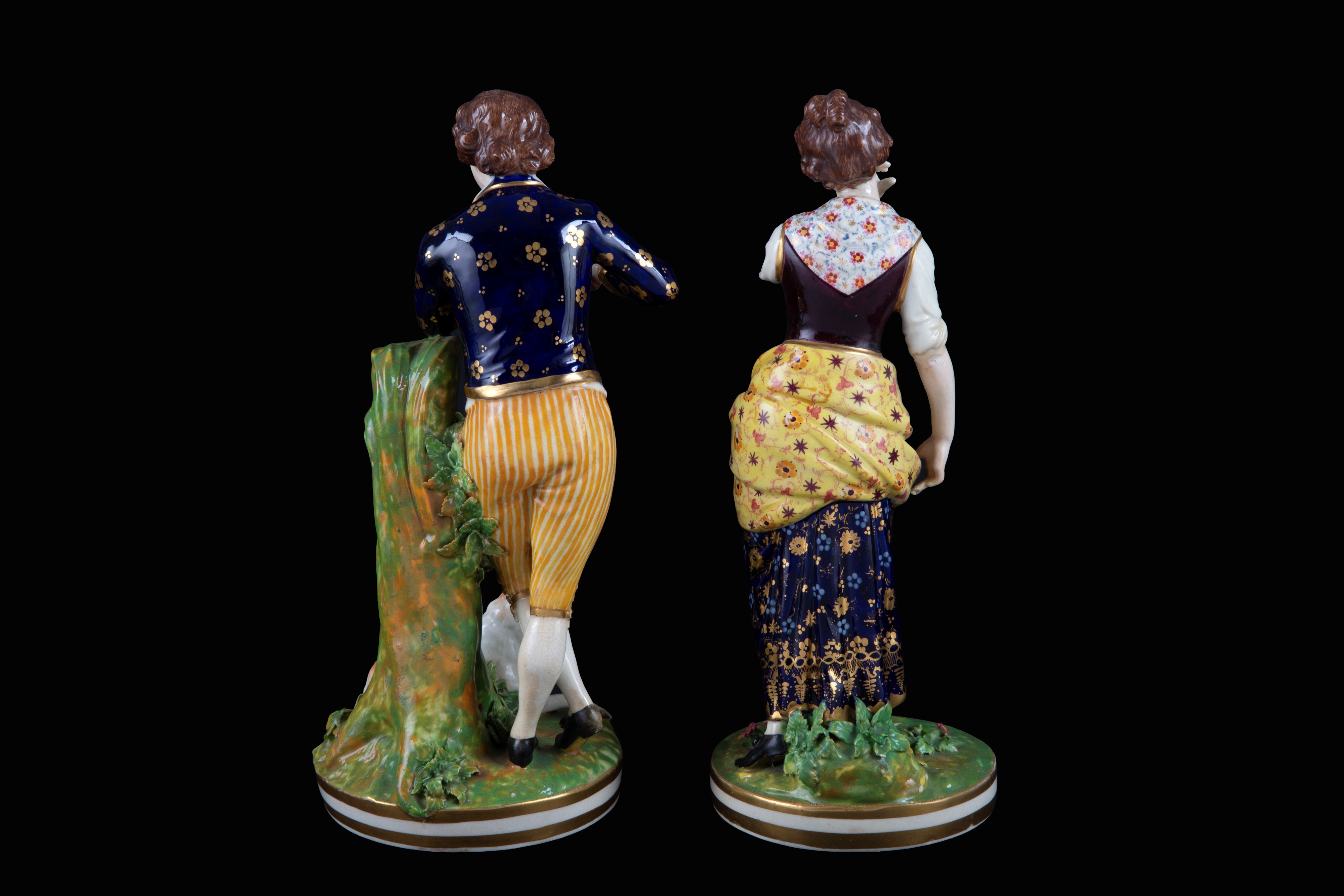 Coppia di statuine "PASTORI E CONTADINELLA"