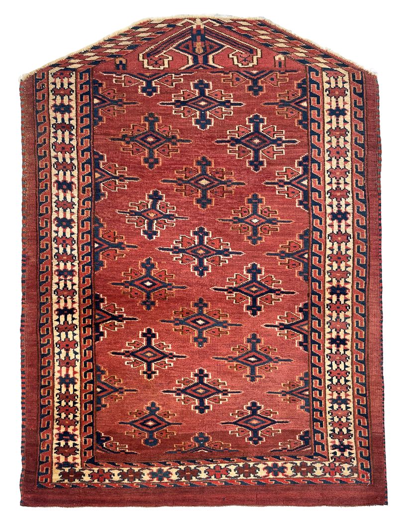 Tappeto Yomut Ensi, Turkestan occidentale, fine XIX secolo, 122x83 cm