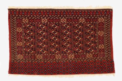 Tappeto Tekkè Chuval, Turkestan occidentale, fine XIX secolo, 75x117 cm