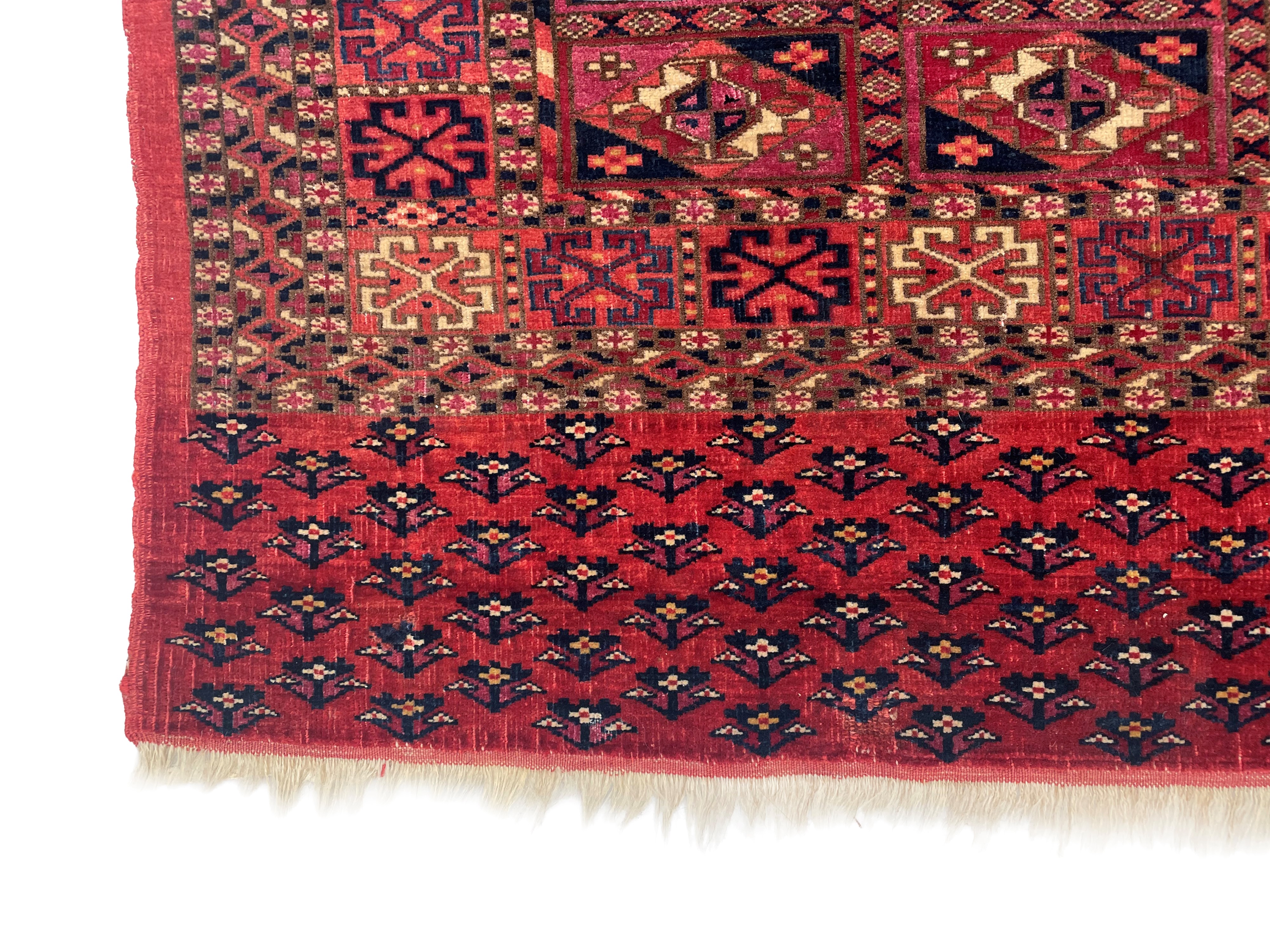 Tappeto Tekkè Chuval, Turkestan occidentale, fine XIX secolo, 75x117 cm