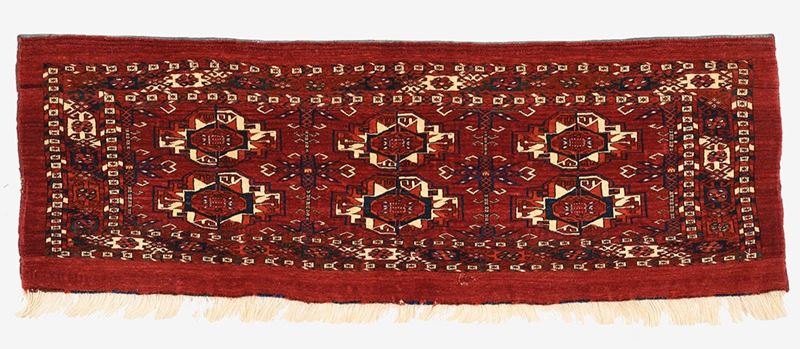 Tappeto Tekkè, Turkestan occidentale, XIX secolo, 40x120 cm