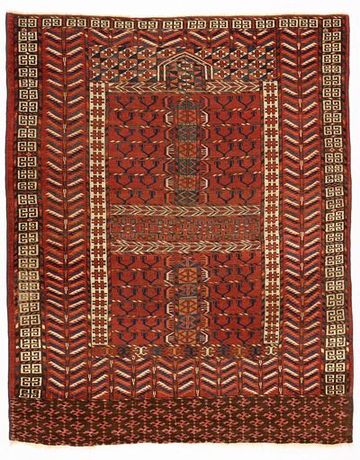 Tappeto Tekkè Ensi, Turkestan occidentale, Metà XIX secolo, 159x128 cm