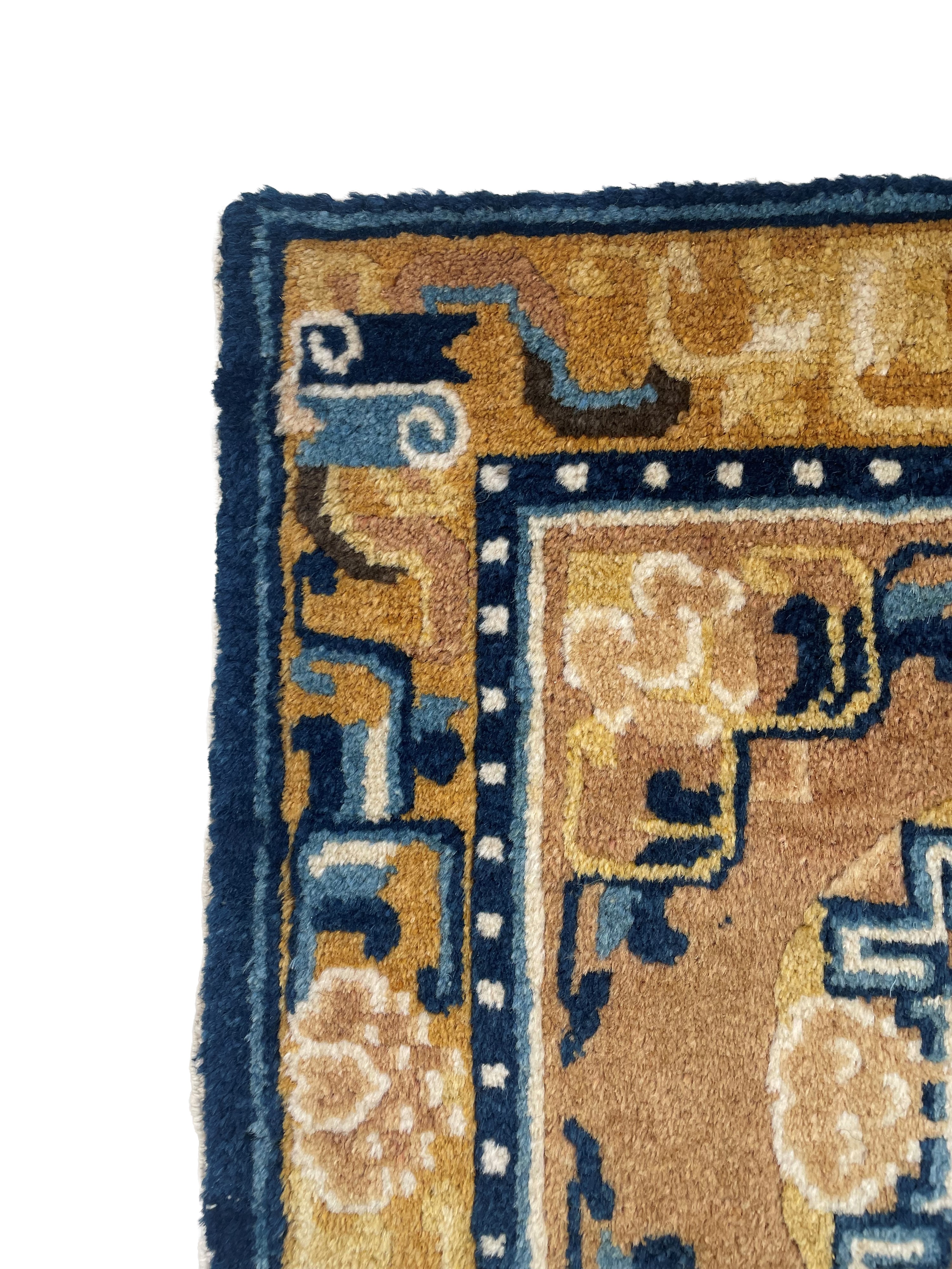 Tappeto Ningxia, seat mat, Cina, XIX secolo, 60x60 cm