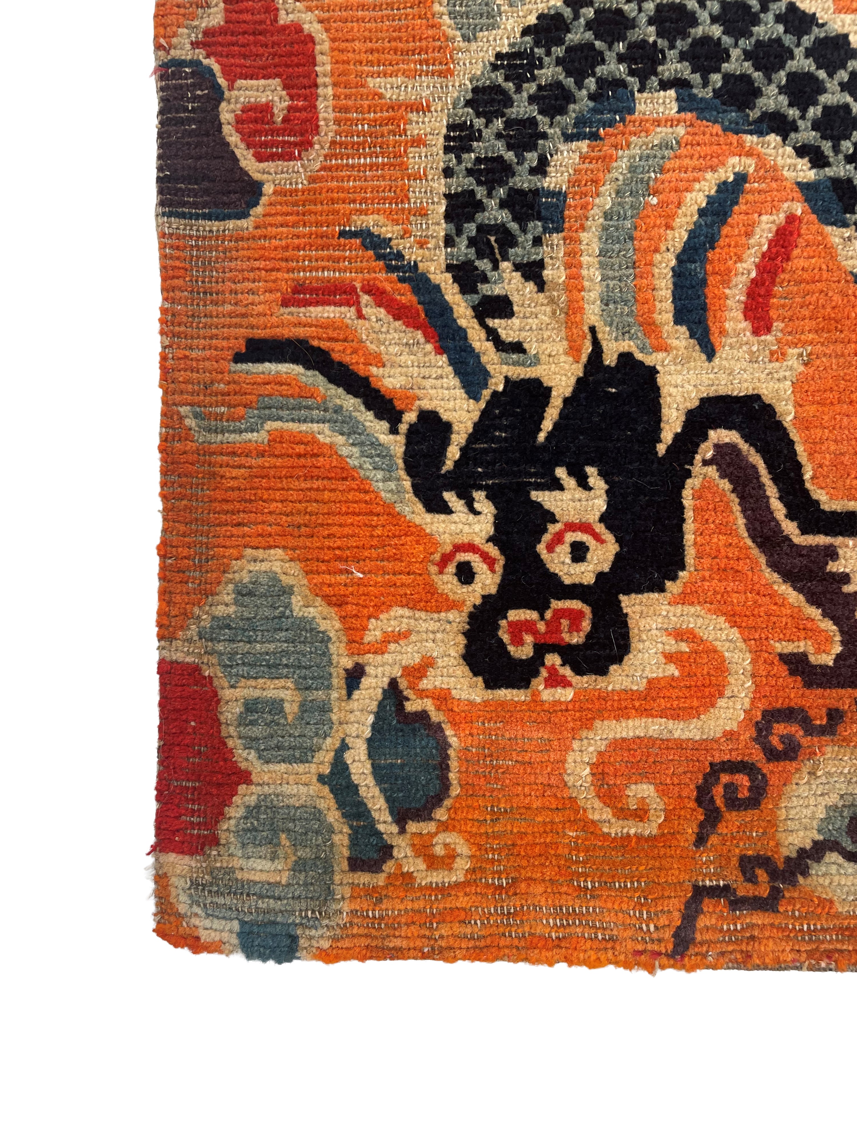 Tappeto Tibetano, Motivo a Drago e Nuvole, circa 1900