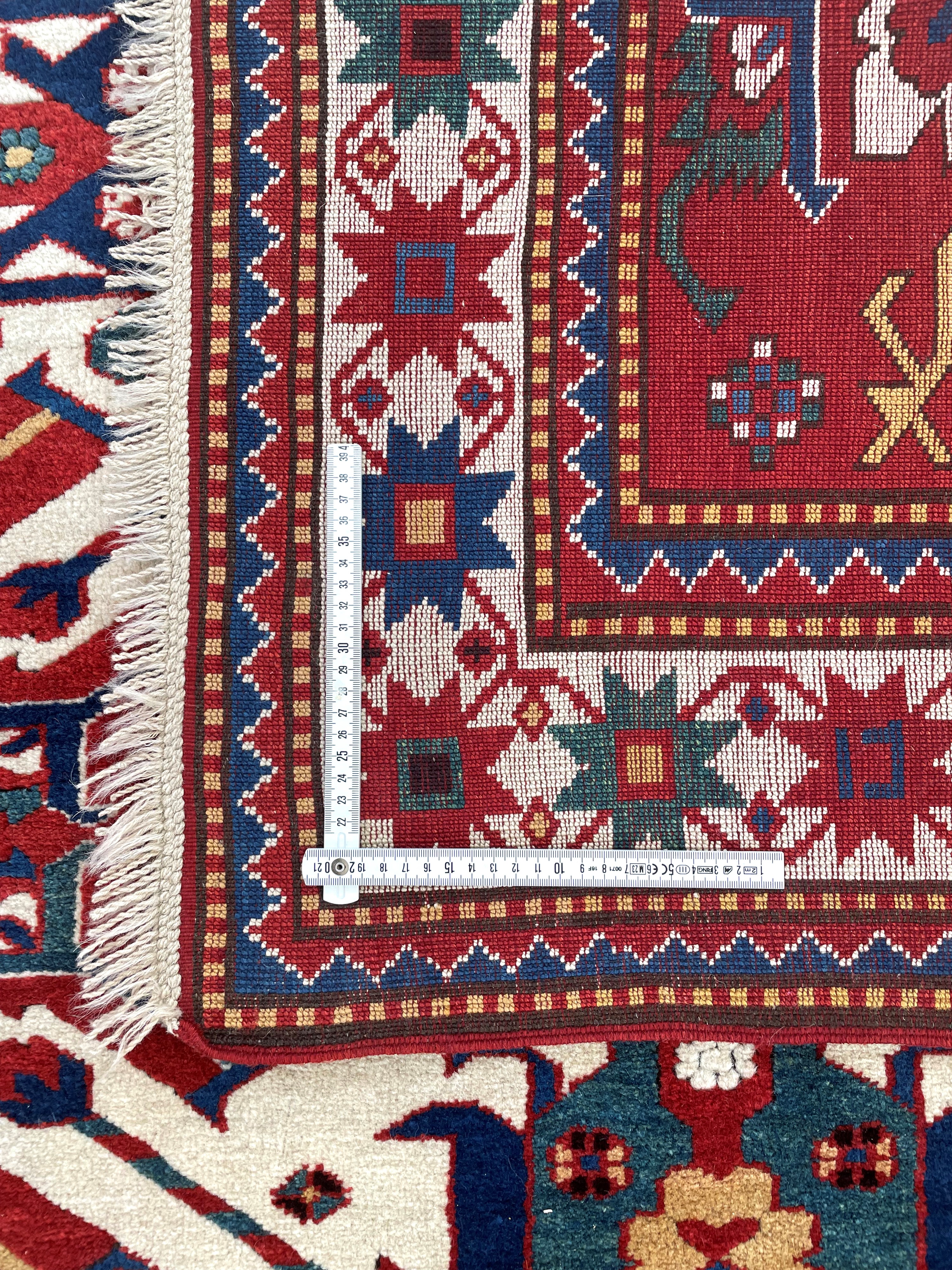 Tappeto Kazak Tadler, Caucaso, fine XX secolo, 195x159 cm