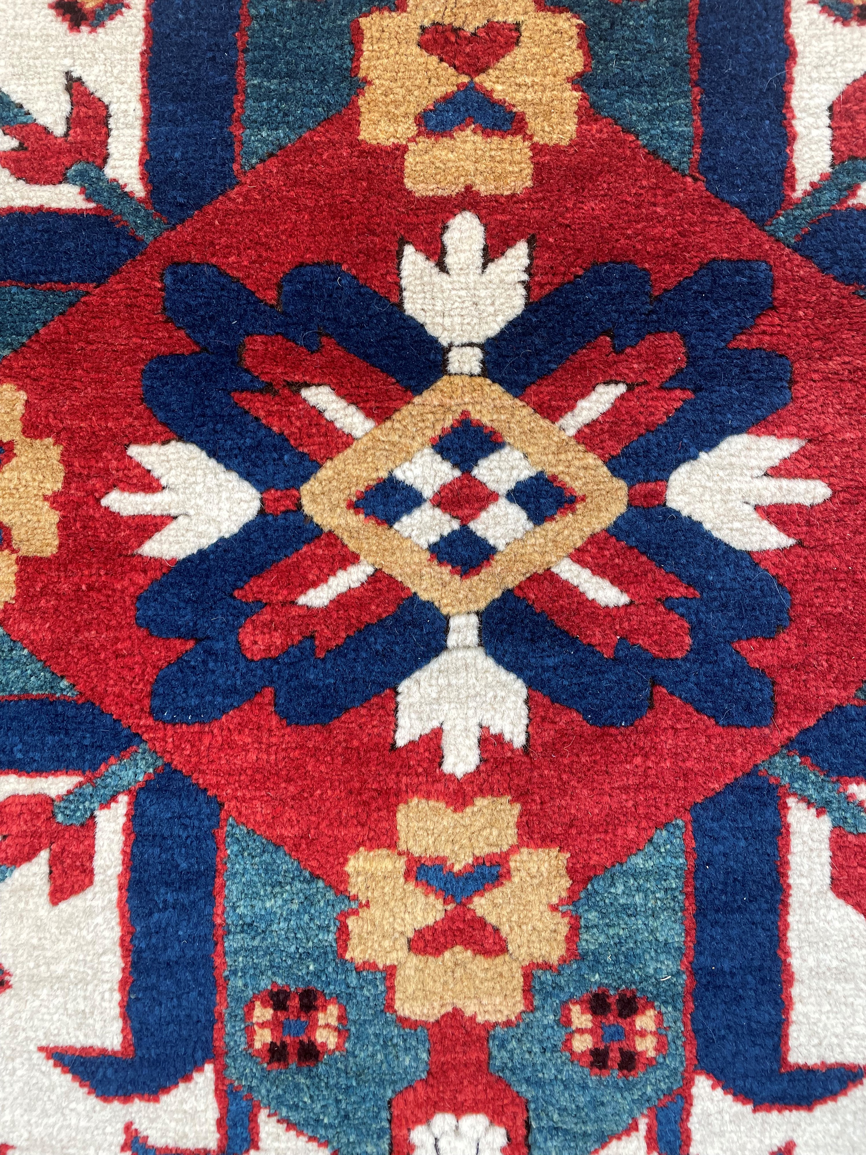 Tappeto Kazak Tadler, Caucaso, fine XX secolo, 195x159 cm