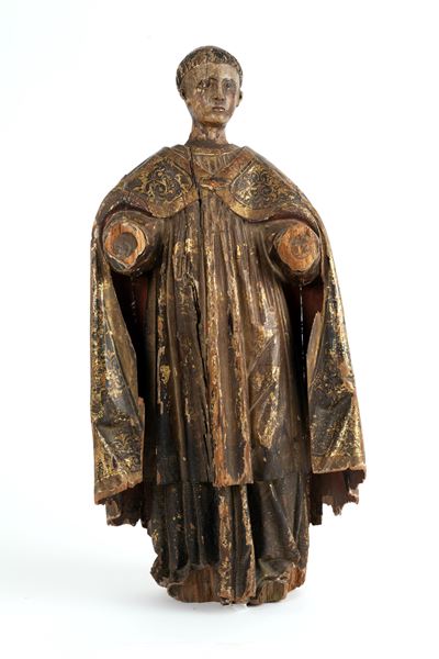 Santo Monaco, Scultura in legno, fine XVI secolo