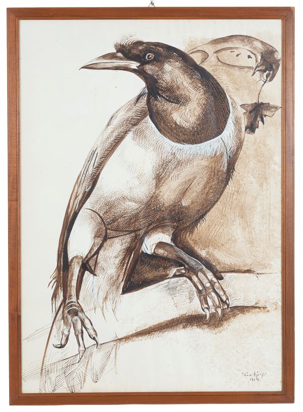 ELIA AJOLFI - Mixed media "CROWS"