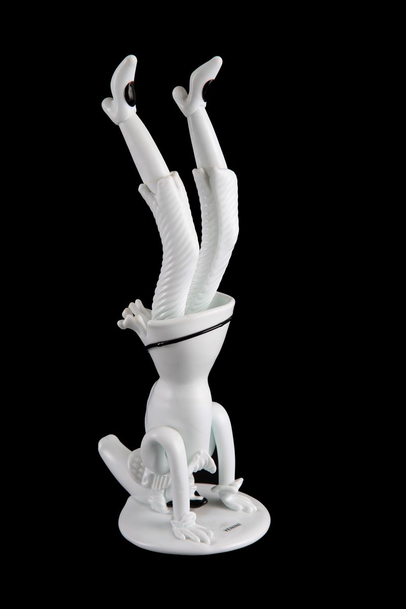 Fulvio Bianconi - Figurina "pulcinella a Testa in Giu'" per Venini