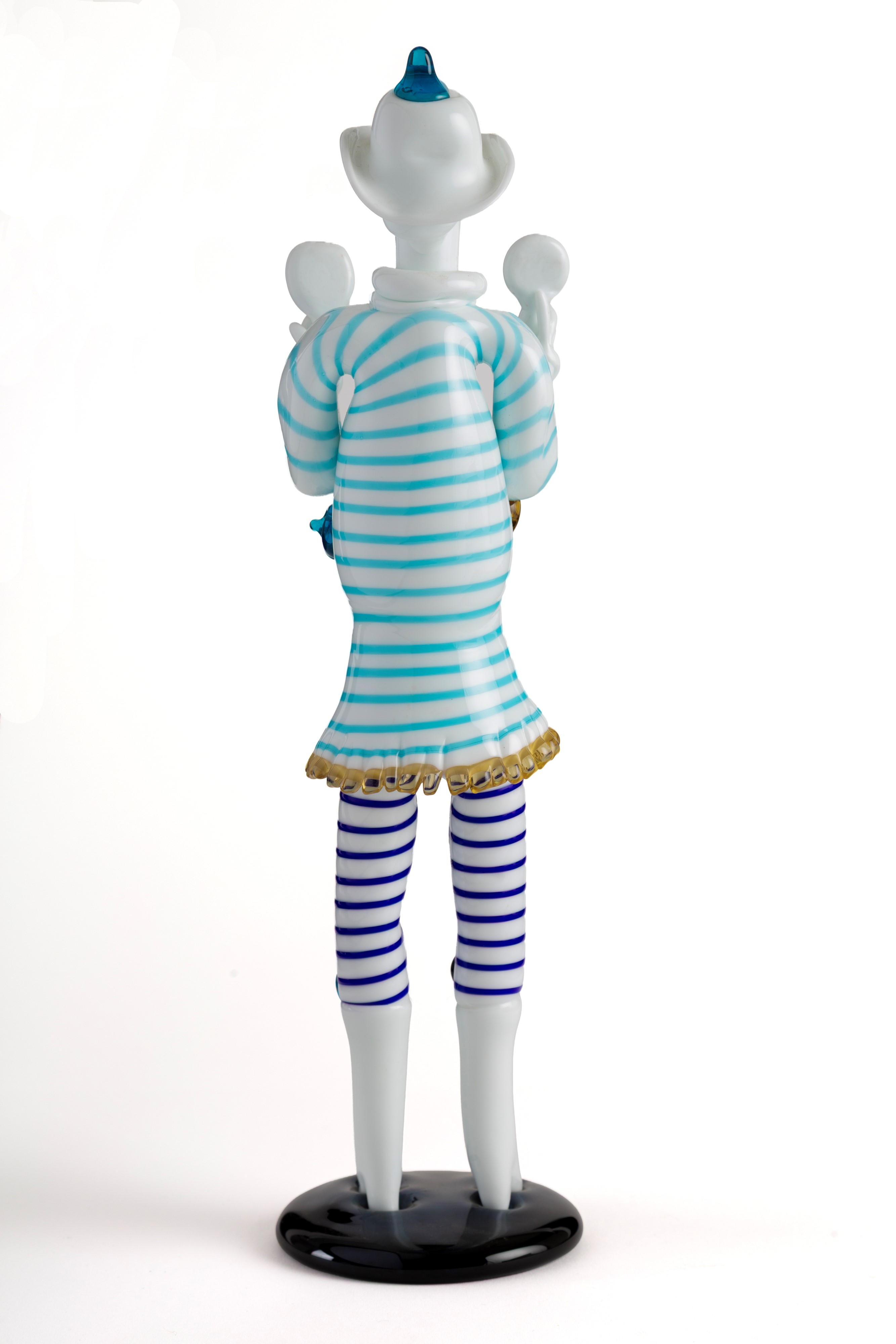 Fulvio Bianconi - Figurina "Brigella" in vetro lattimo con decori policromi