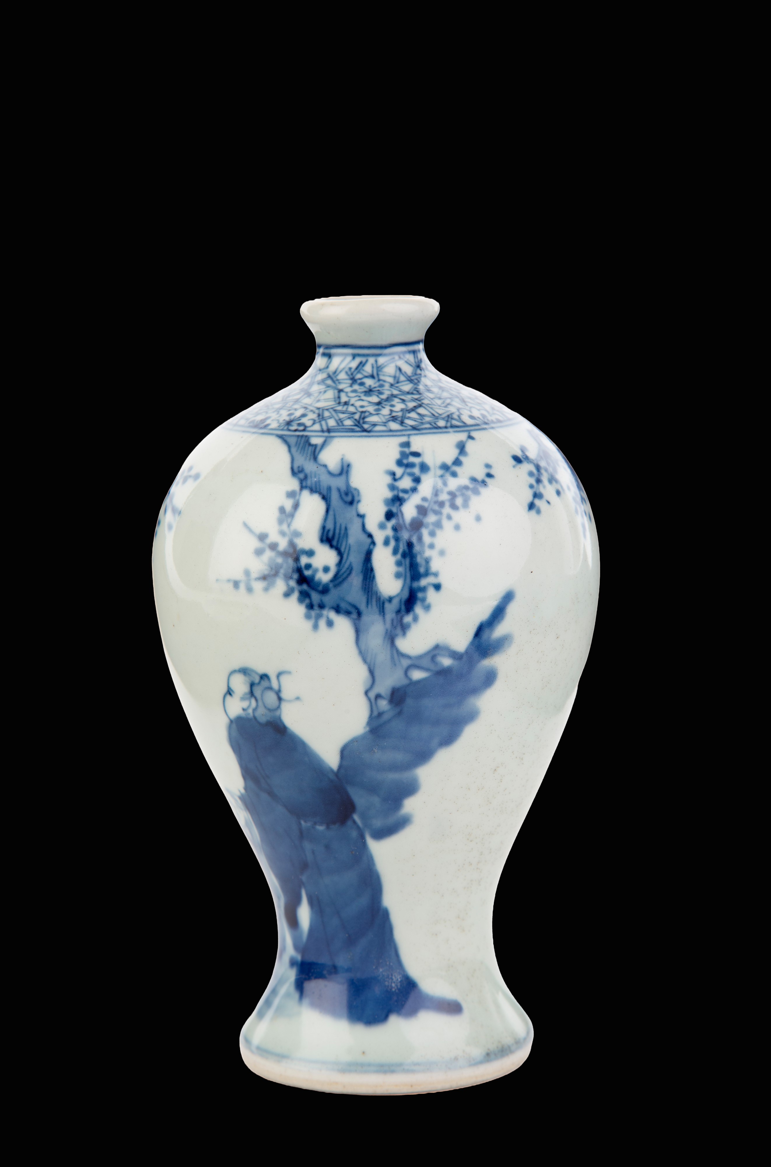 Vasetto bianco e blu